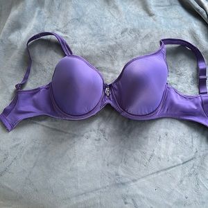 Blue supportive underwire bra with cute rhinestones